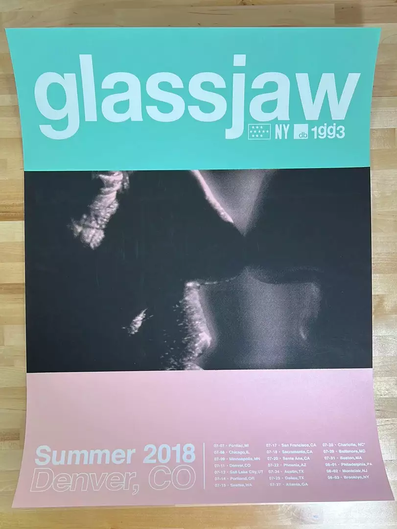 Sold Out Posters Colorado Glassjaw - 2018 Poster Denver, CO Summer Tour Print 4 Sold Out Posters Colorado Glassjaw - 2018 Poster Denver, CO Summer Tour Print