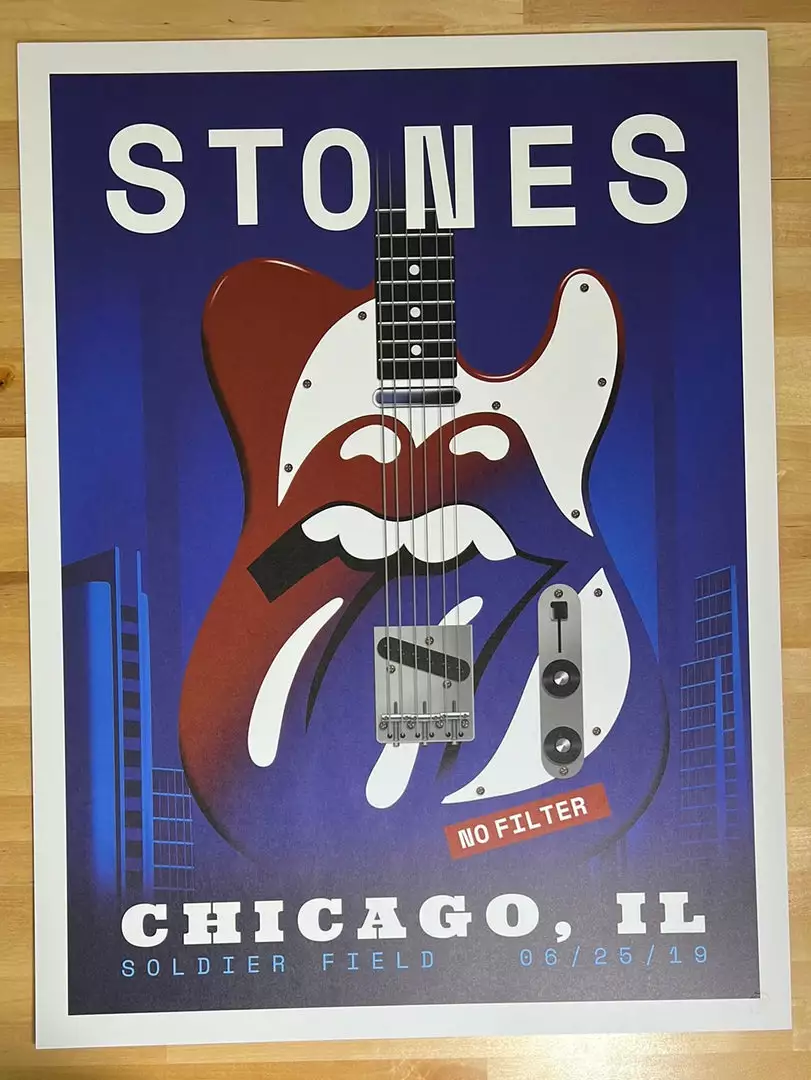 Sold Out Posters Rolling Stones - 2019 Poster Chicago, IL Soldier Field No Filter Tour 6/25 4 Sold Out Posters Rolling Stones - 2019 Poster Chicago, IL Soldier Field No Filter Tour 6/25