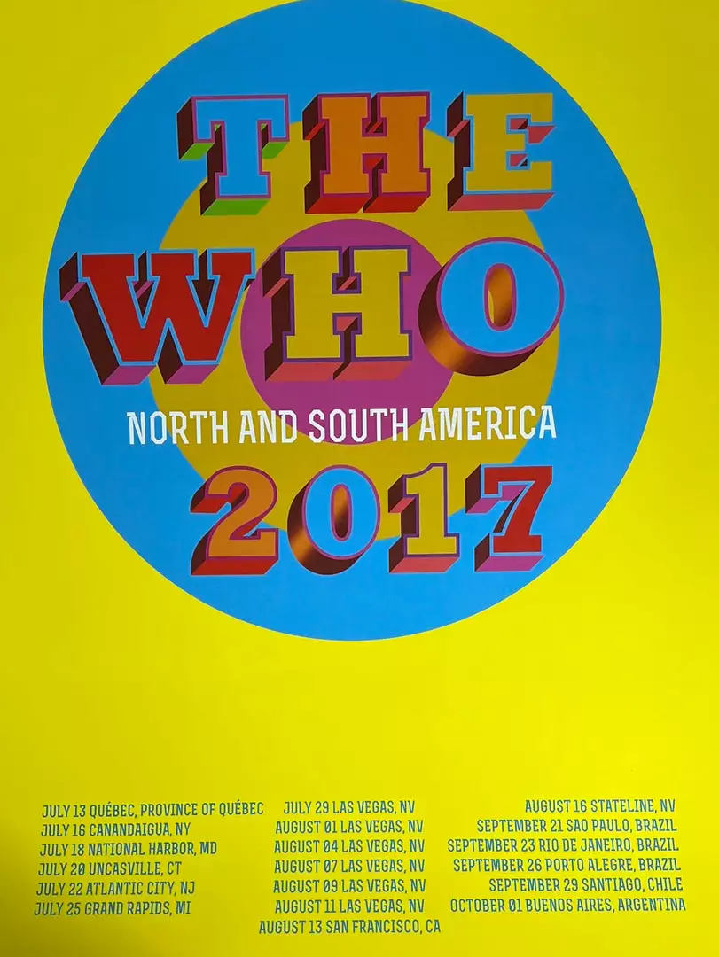 Sold Out Posters Gig Posters The Who - 2017 Poster North & South America Tour Screen Print 3 Sold Out Posters Gig Posters The Who - 2017 Poster North & South America Tour Screen Print