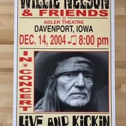 Gig Posters Willie Nelson - 2004 Franks Brothers 12/14 Poster Davenport, IA 5 Gig Posters Willie Nelson - 2004 Franks Brothers 12/14 Poster Davenport, IA