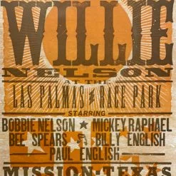 Willie Nelson - 2010 Hatch Show Print 2/27 Poster Mission, Texas