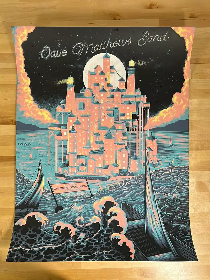 Gig Posters Dave Matthews Band - 2021 Paul Kreizenbeck Poster Clarkston, MI 4 Gig Posters Dave Matthews Band - 2021 Paul Kreizenbeck Poster Clarkston, MI