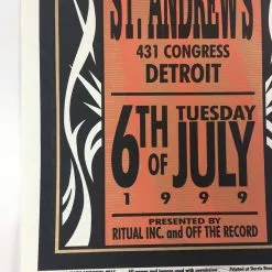 Gig Posters Bob Dylan - 1999 Mark Arminski Poster Detroit, MI St. Andrews Hall