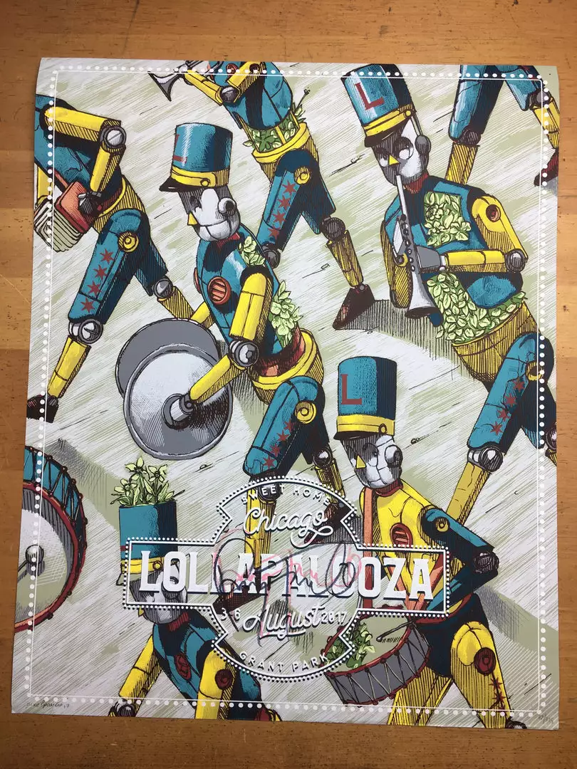 Chicago, IL Lollapalooza - 2017 Pixelpancho Poster Chicago Print SIGNED By Perry Farrell 5 Chicago, IL Lollapalooza - 2017 Pixelpancho Poster Chicago Print SIGNED By Perry Farrell
