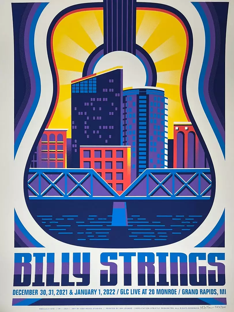 Billy Strings - 2021 2022 Mike Tallman Poster Grand Rapids, MI NYE 1st Gig Posters 3 Billy Strings - 2021 2022 Mike Tallman Poster Grand Rapids, MI NYE 1st Gig Posters