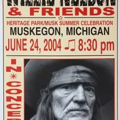 Gig Posters Willie Nelson - 2004 Franks Brothers 6/24 Poster Muskegon, MI