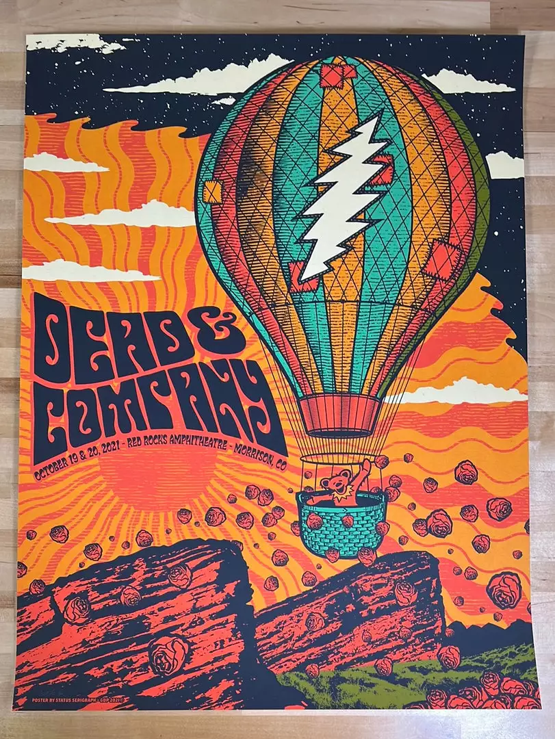 Colorado Dead & Company - 2021 Status Serigraph Poster Red Rocks Morrison, CO 4 Colorado Dead & Company - 2021 Status Serigraph Poster Red Rocks Morrison, CO