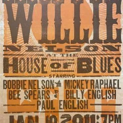Willie Nelson - 2011 Hatch Show Print 1/19 Poster Anaheim, California Gig Posters