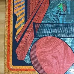 Foil Posters Pigeons Playing Ping Pong - 2020 Status Serigraph FOIL Poster Morris, CT