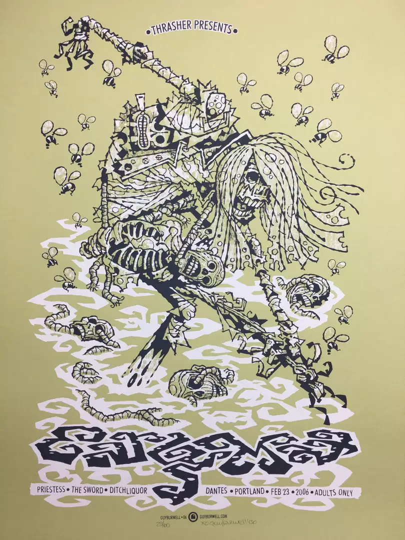 Early Man - 2006 Guy Burwell Poster Portland, OR Dante's 3 Early Man - 2006 Guy Burwell Poster Portland, OR Dante's