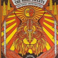 Colorado Nathaniel Rateliff - 2019 Owen Murphy Poster Red Rocks Morrison, CO
