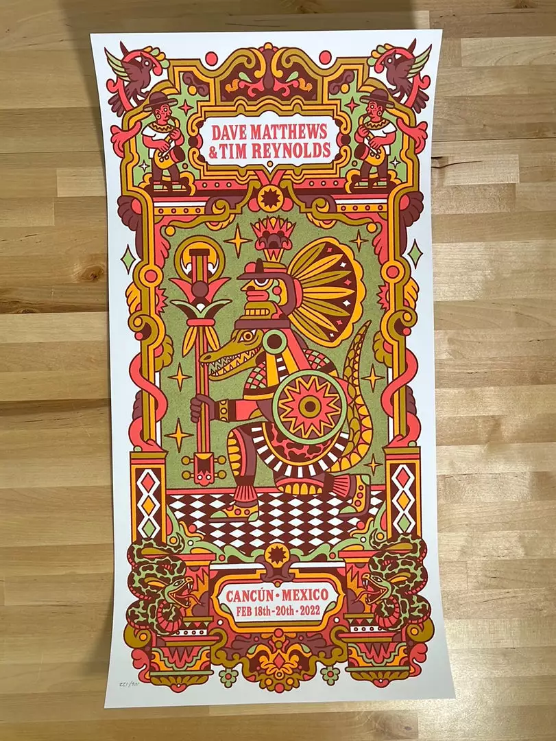 Dave Matthews Band - 2022 Bene Rohlmann Poster Cancun N3 4 Dave Matthews Band - 2022 Bene Rohlmann Poster Cancun N3