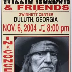 Gig Posters Willie Nelson - 2004 Franks Brothers 11/6 Poster Duluth, GA