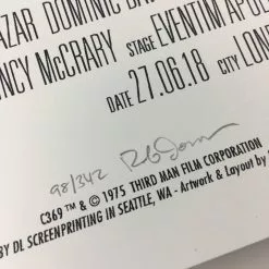 Jack White C369 N2 - 2018 Rob Jones Poster London, ENG Eventim Apollo