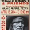 Willie Nelson - 2004 Franks Brothers 4/16 Poster Grand Prairie, TX