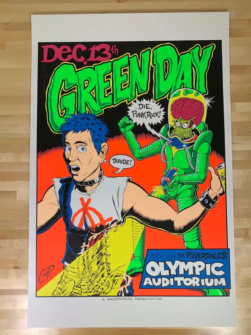 Gig Posters Green Day - 1995 Chris Coop Poster Los Angeles, CA 1st Olympic Auditorium 4 Gig Posters Green Day - 1995 Chris Coop Poster Los Angeles, CA 1st Olympic Auditorium