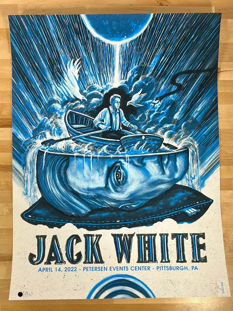 Jack White - 2022 Zeb Love Poster Pittsburgh, PA Gig Posters 4 Jack White - 2022 Zeb Love Poster Pittsburgh, PA Gig Posters