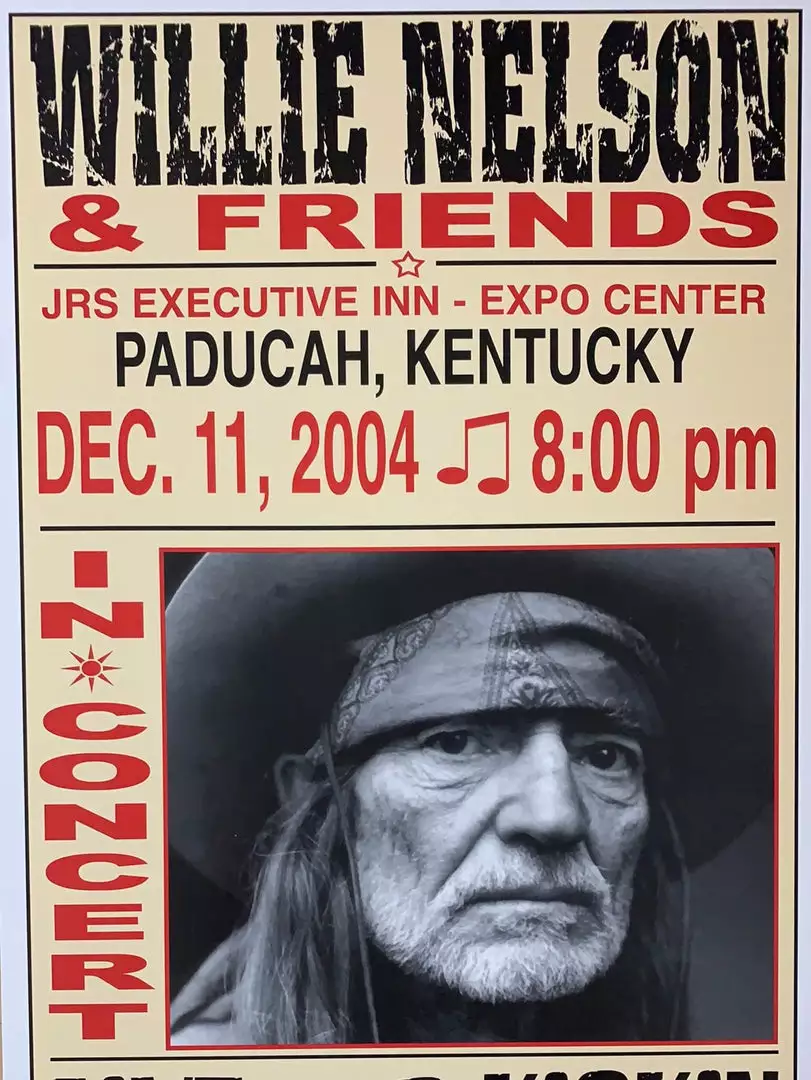 Willie Nelson - 2004 Franks Brothers 12/11 Poster Paducah, KY Gig Posters 3 Willie Nelson - 2004 Franks Brothers 12/11 Poster Paducah, KY Gig Posters