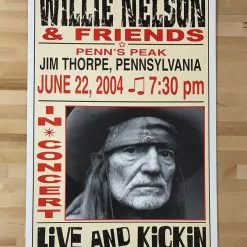 Willie Nelson - 2004 Franks Brothers 6/22 Poster Jim Thorpe, PA Gig Posters