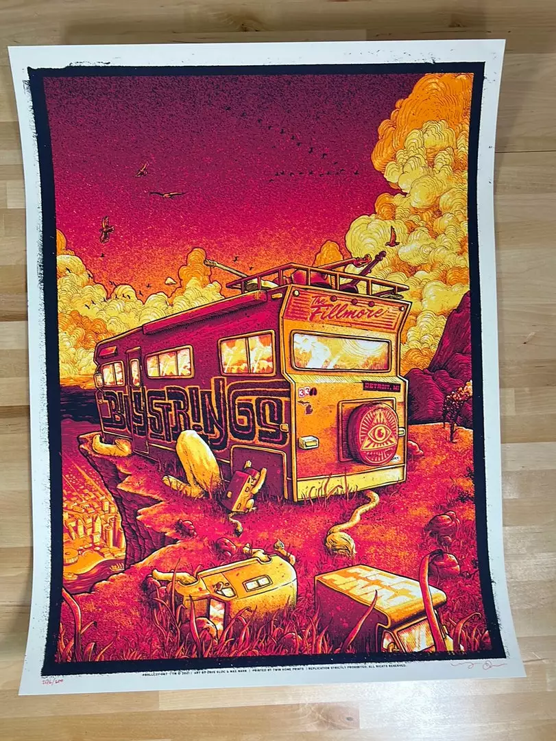 Billy Strings - 2021 Dave Kloc Poster Detroit, MI 11/21 The Fillmore 1st 4 Billy Strings - 2021 Dave Kloc Poster Detroit, MI 11/21 The Fillmore 1st