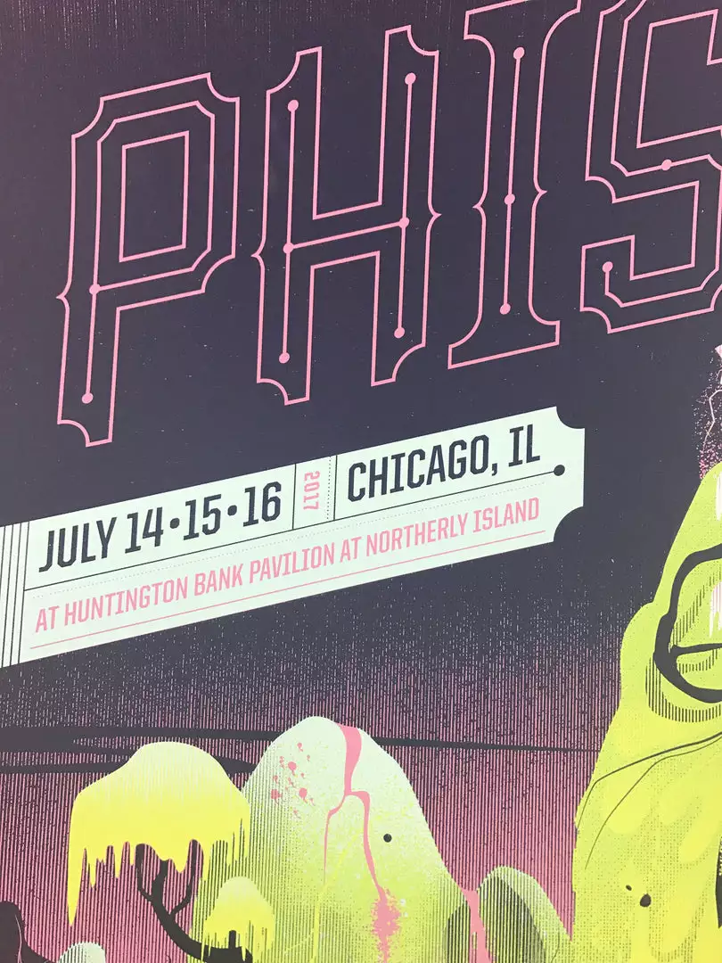 Phish - 2017 Delicious Design League Poster Chicago, IL Northerly Island 4 Phish - 2017 Delicious Design League Poster Chicago, IL Northerly Island