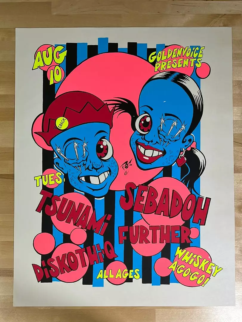 Gig Posters Tsunami Sebadoh - 1993 Pablo Poster Los Angeles, CA Whisky A Go-Go 4 Gig Posters Tsunami Sebadoh - 1993 Pablo Poster Los Angeles, CA Whisky A Go-Go