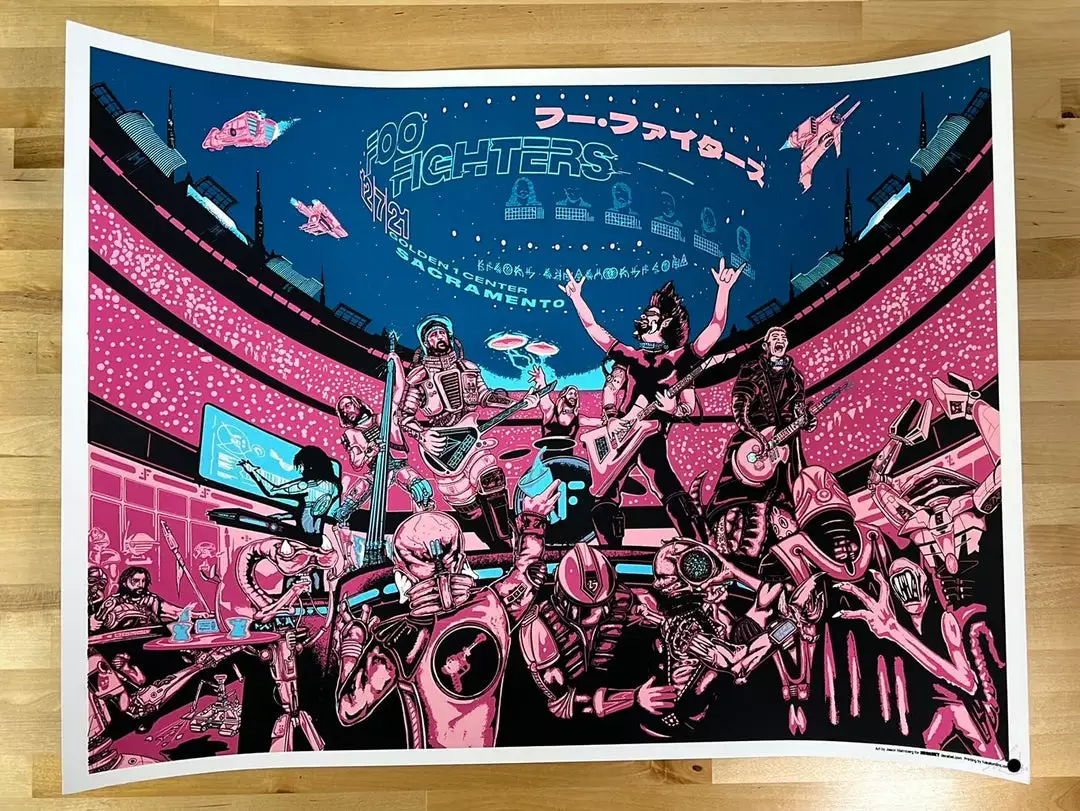 Foo Fighters - 2021 Jason Malmberg Poster Sacramento, CA 4 Foo Fighters - 2021 Jason Malmberg Poster Sacramento, CA