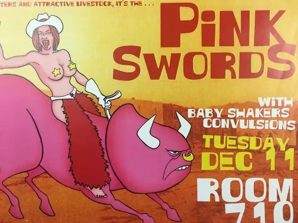 Pink Swords - 2001 Rob Jones Poster Austin, TX Room 710 Gig Posters 3 Pink Swords - 2001 Rob Jones Poster Austin, TX Room 710 Gig Posters