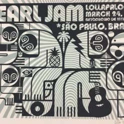 Pearl Jam - 2018 Don Pendleton Poster Sao Paulo, BRA Lollapalooza S/N