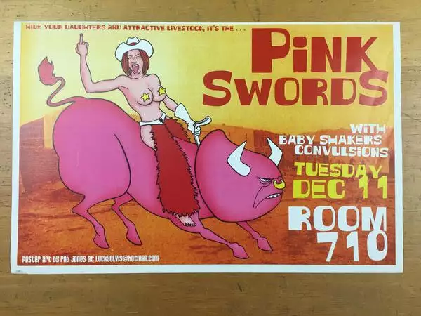 Pink Swords - 2001 Rob Jones Poster Austin, TX Room 710 Gig Posters 7 Pink Swords - 2001 Rob Jones Poster Austin, TX Room 710 Gig Posters