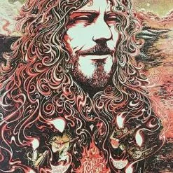Robert Plant - 2015 Miles Tsang Poster Cary, NC Booth Amphitheater VARIANT