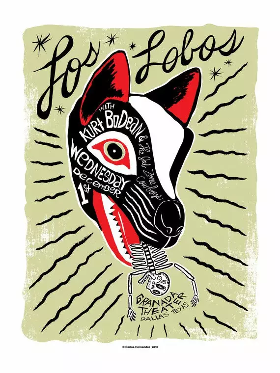 Los Lobos - 2010 Carlos Hernandez Poster Dallas, TX, Granda Theater 3 Los Lobos - 2010 Carlos Hernandez Poster Dallas, TX, Granda Theater