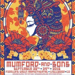 Colorado Mumford & Sons - 2016 Derek Hatfield Poster Englewood, CO Fiddler's Green