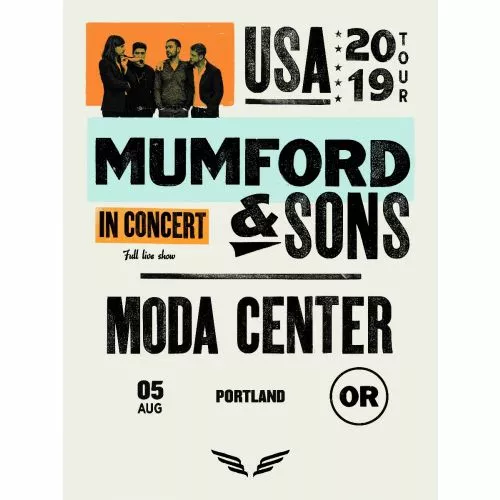 Sold Out Posters Gig Posters Mumford & Sons - 2019 Poster Portland, OR Moda Center Delta Tour 3 Sold Out Posters Gig Posters Mumford & Sons - 2019 Poster Portland, OR Moda Center Delta Tour