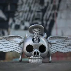 Skully - 2016 David Welker SILVER Statue Vinyl Sculpture Art Prints